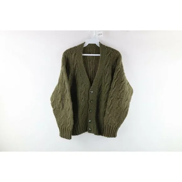 Vintage | Sweaters | Vtg 7s Grunge Mens S Wool Blend Cable